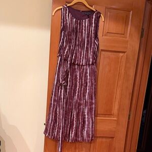 Banana Republic Burgundy and White Striped Midi Dress